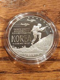 1991 Korean War Memorial Silver Dollar Coin