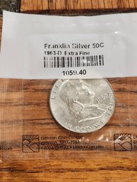 1963-D Franklin Silver 50C Extra Fine Coin