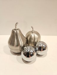 Stainless Steel Pear/apple And Balls Salt Pepper Shakers