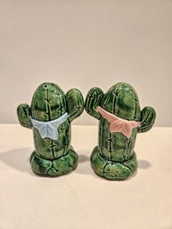 Boy And Girl Cactus Salt And Pepper Shakers