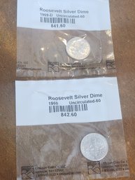 2 Roosevelt Silver Dimes