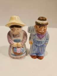 Mr And Mrs Farmer Salt And Pepper Shakers