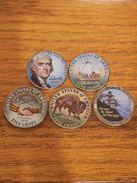5 Colorized Nickels