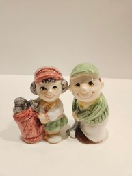 Giftcraft Golfing Couple Man Women Salt And Pepper Shakers