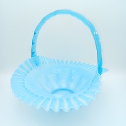 Aqua Blue Fenton Glass Basket