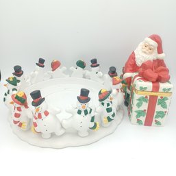 Partylite 3wick Santa Candle Holder