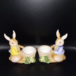 Partylite Bunny Candle Holders X2