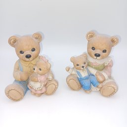 Homco Ceramic Teddy Bears X2