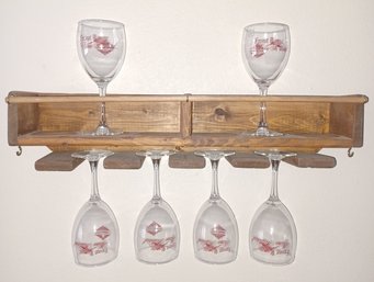 Front Range Wine Festival Glasses X6 & Shelf