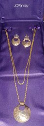 Jcpenny Gold Tone Necklace With Earrings
