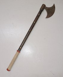 Medieval Metal Axe Wooden Handle