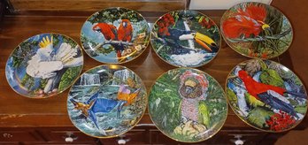 Konrad F Hack Exotic Birds Collector Plates 7pcs