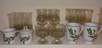 Arby's 1985 Christmas Collection Glasses X18