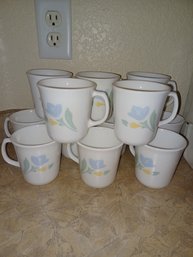 12pc Floral Corning Ware Mugs