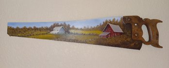 Decorative Painted Hand Saw