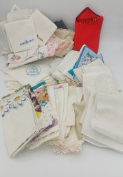 Vintage Embroidered Linens And Hankys