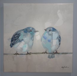 Painted Canvas Blue Jay Artwork