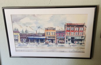 Leadville Colorado Framed Water Color Painting