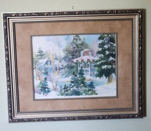Winter Scene Watercolor Framed Painting #61/ 200