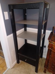 Frosted Glass Black Shelf With Drawer