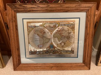 Framed Nautical World Picture