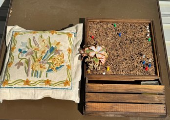 Floral Note Board And Pillow.