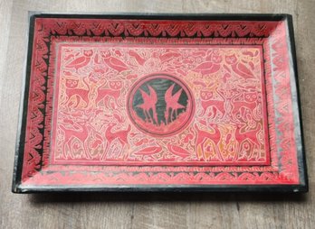 Vintage Red Lacquer Tray
