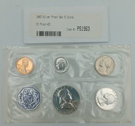 1963 Silver Proof Set 5 Coins-Philadelphia Mint