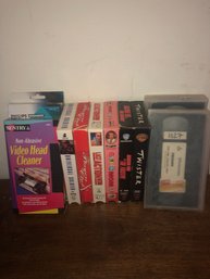 VHS Tapes X 8   2 Video Head Cleaners