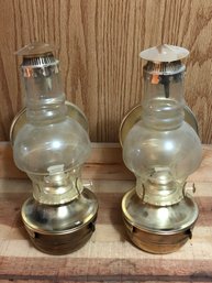 Gold Tone Oil Lamps.x 2