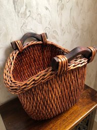 Basket W Wooden Handles