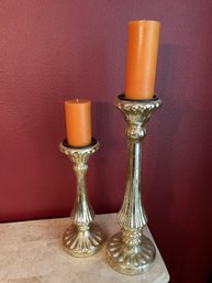 2 Decorative Candles W/stands