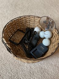 Camera,golf Balls,basket & Magnifying Glass