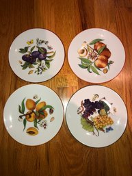 Limoges Wall Fruit Plates Decor Set Of 4