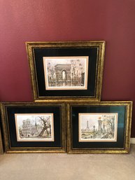3pc Framed Paris Painting Prints By Maurice