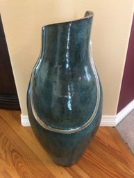 Large Ceramic Green Floor Vase