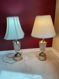 Set Of 2 Glass Desk Top Lamps