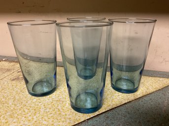 Set Of 4 Blue Glasses