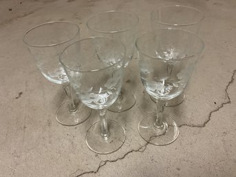 Set Of 5 Crystal Glasses