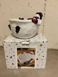 Snowman Popcorn Bowl