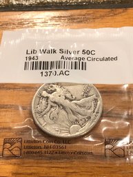 1943 Liberty Walking Silver 50Cent Coin