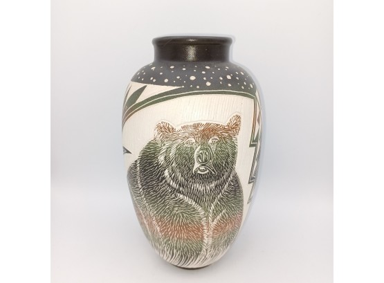 Raymond Begay Navajo Bear Vase