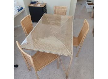 Rattan Wicker Table With 4 Chairs