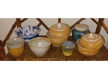 Hand Made Pottery Dishes X7pcs