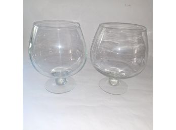 Clear Fishbowl Vases X2