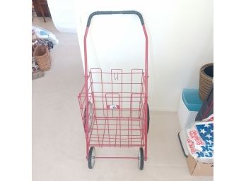 Red Foldable Push Cart