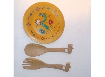 Rhino Fork & Spoon & Plate