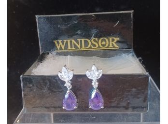 Windsor Purple Amythyst Sterling  Earrings