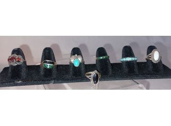 Sterling Silver Rings 7pcs