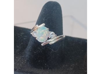 Silver Opal Ring Size 6